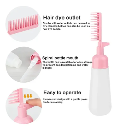 Botella De Tinte Para Cabello (pl) En 1 Con Aplicador Peine