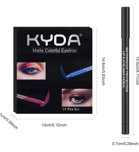 Conjunto De Lápices De Eyeliner 14 Colores Ownest 14 Colores