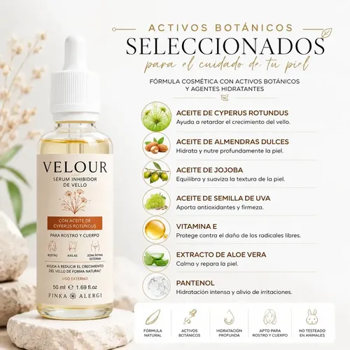 Serum Reductor De Vello Facial Y Corporal Velour 50ml