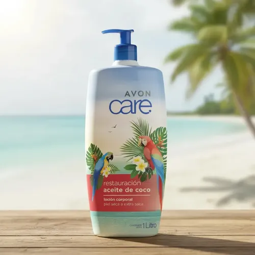 Locion Corporal Avon Care Aceite De Coco Edición Verano 1 Litro