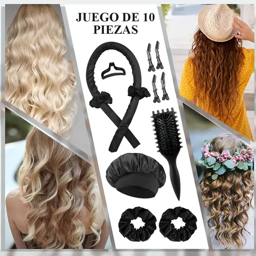 Rulos Para Cabello Sin Calor Con Banda Para Ondas De Noche