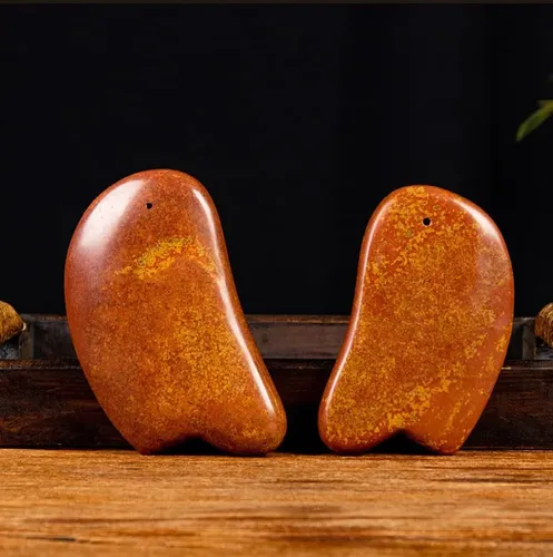 Piedra Gua Sha Roja Masaje Facial Natural Antiage