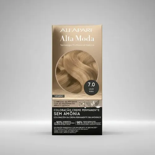 Tintura Alta Moda Alfaparf En Kit Sin Amoniaco Vegana Tono 7.0 rubio