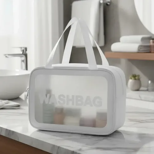 Neceser Viaje Maquillaje Portacosméticos Washbag Blanco Grande 29x9xh20