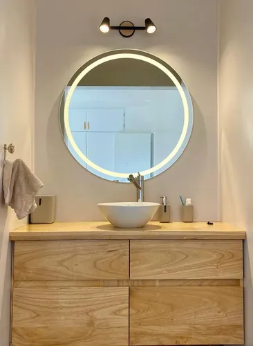 Espejo Redondo Led 60cm Dimerizable Botón Táctil/touch