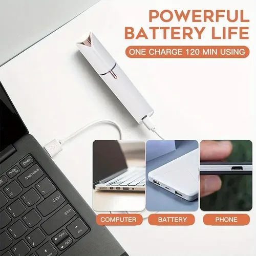Depiladora Eléctrica Facial Recargable Por Usb Blanco Ggdd