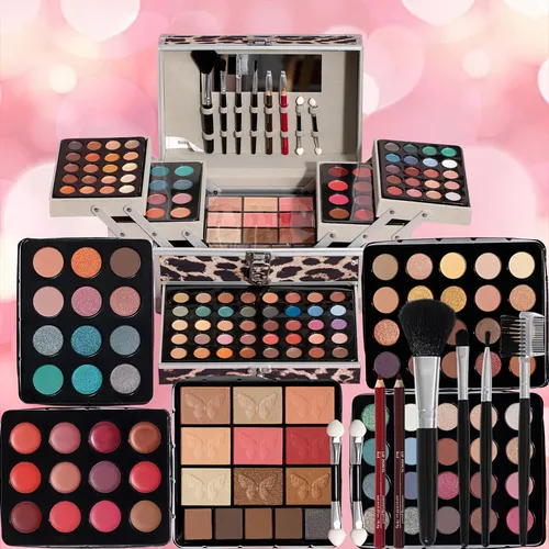 +un Set De Maquillaje De Belleza Portátil Profesional Con 12