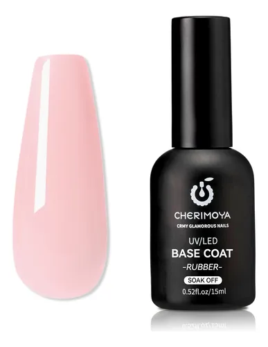 Base Coat Permanentes Rubber Color 15ml Cherimoya
