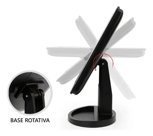 Espejo Led Maquillaje Touch Luz Pie Regulable 360 Tactil Rosa Claro