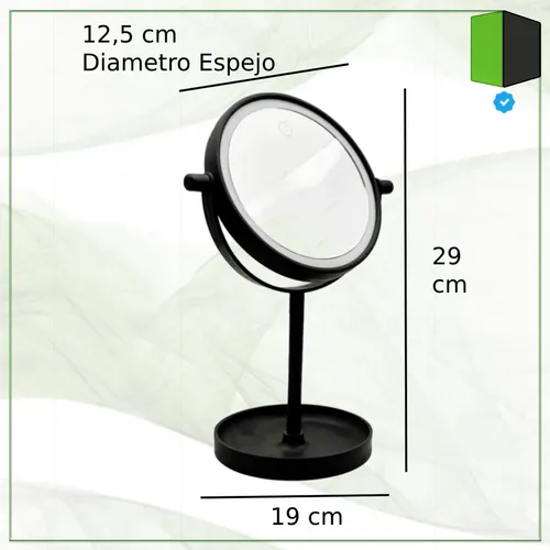 Espejo Mesa Luz Led Pie Tocador Portatil 13cm Vertigo Vgo