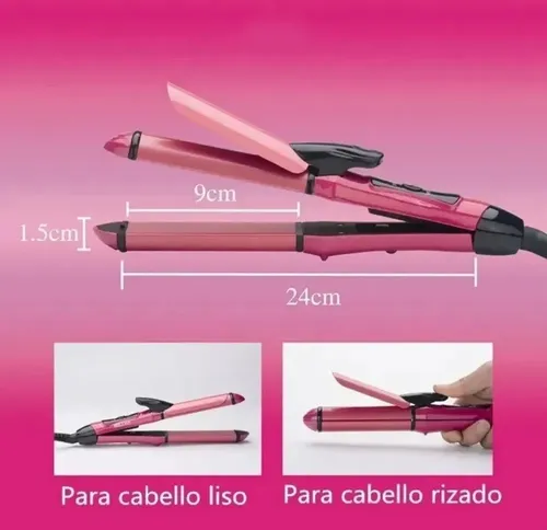 Alaciadora Y Rizadora De Cabello 2 En 1, Plancha Y Tenaza