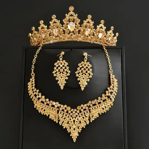 Juego De Collares Con Forma De Corona, Pendientes Y Accesori