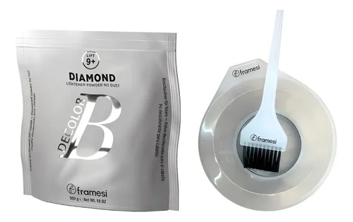 Decolorante en Polvo Framesi Diamond B de 500 g con Pincel y Bowl