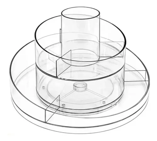 Soporte Grande Acrilico Organizador Giratorio Maquillaje