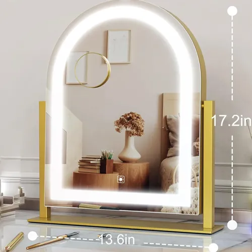 Espejo Maquillaje Led Blanco Grande Con Luz Y Aumento
