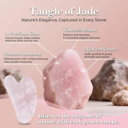 Gua Sha Facial Piedra Jade Esculpir Rostro Pink G