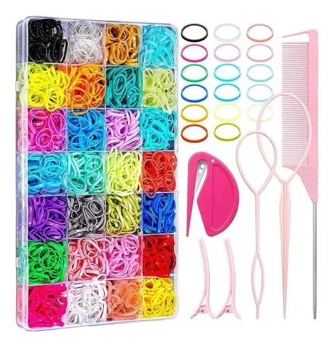 1500 Cintas De Colores Y Cabello Para Niñas, 28 Colores Y 6