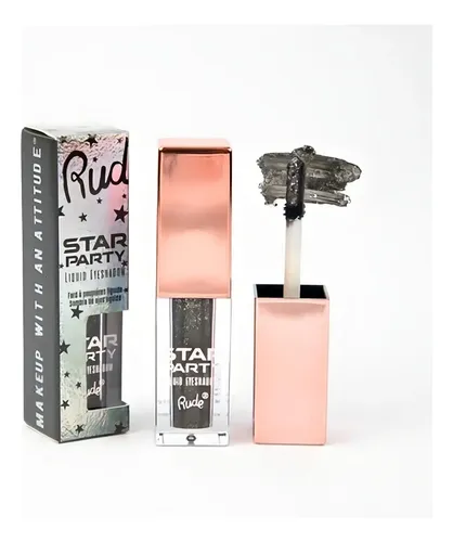 Sombra Liquida Star Party Liquid Eyeshadow Tonos Zodiac Dreams (Negro) Acabado Con Glitter Rude Cosmetics