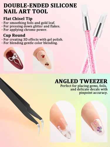Set De Herramientas Para Uñas Negro Con Pinceles Y Soporte