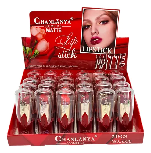 Labial Surtido Mate Lip Gloss Color Shock Gold 4 Unid.