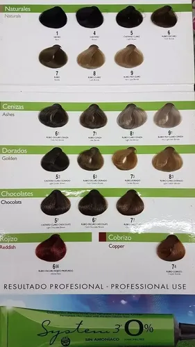Tintura Sin Amoniaco System 3 Apto Celiacos 60gr X 6 Pomos Tono A Elección