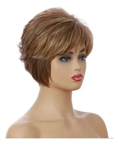 Peluca De Pelo Corto Con Degradado Para Mujer