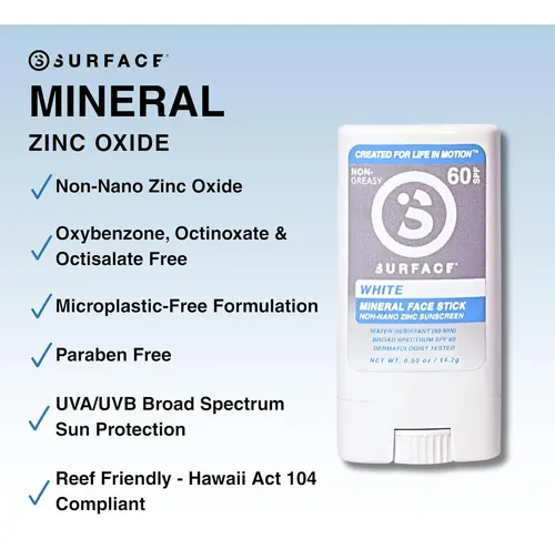 Protector Solar Rostro Barra Spf60 Mineral White 0.5 Oz