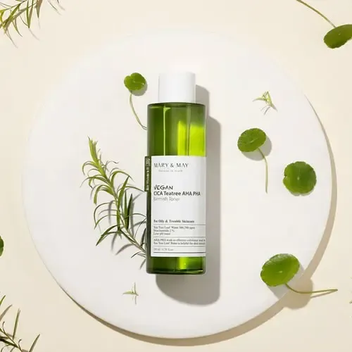 Tónico Facial Mary & May Cica Tea Tree AHA PHA Para Piel Grasa y Sensible 200 mL