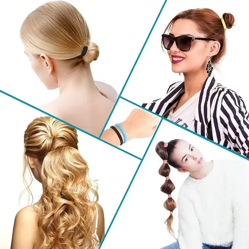Corbatas De Pelo Negras Para Mujeres Y Niñas, 120 Unidades