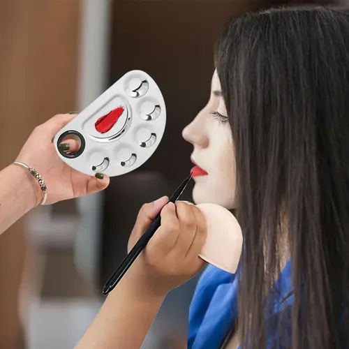 Paleta De Maquillaje De Acero Inoxidable, Paleta De Mezcla