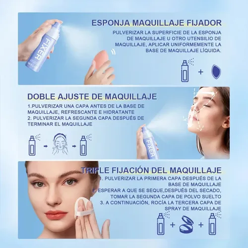 Spray Fijador De Maquillaje Sace Lady, Mate Y Duradero, 2 Un 2 Pçs