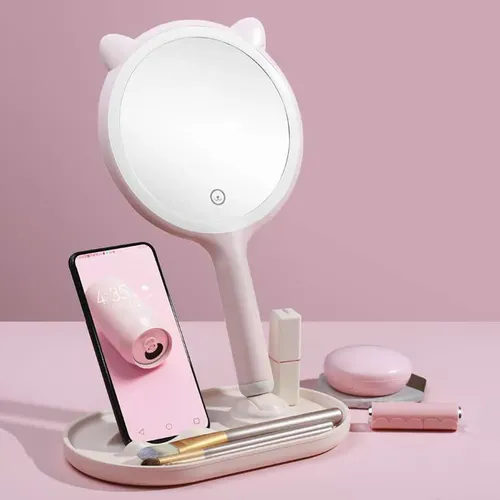 Espejo Con Iluminación Led, Espejo De Escritorio, Para Maquillaje, Uso Doméstico, Luz Para Niñas
