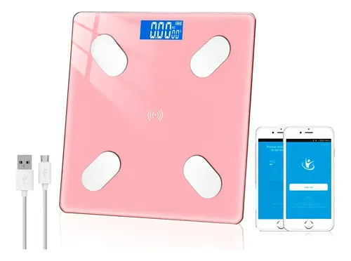 Balanza Corporal Digital Mide Grasa Musculo Bluetooth Hogar Color Rosa