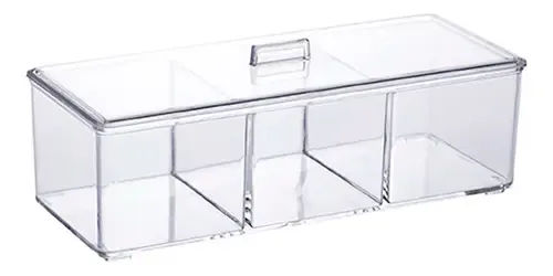 Organizador de maquillaje con tapa, 23 x 9 pulgadas, color transparente Paramount