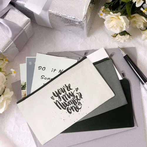 50 Bolsas De Lona Con Cierre Para Lápices, Maquillaje, Cosmé