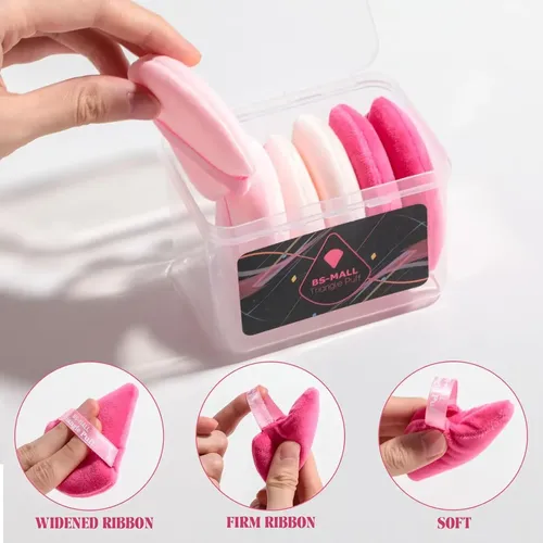 6x Cisne Triangular Terciopelo Sintético Para Polvo Rosa