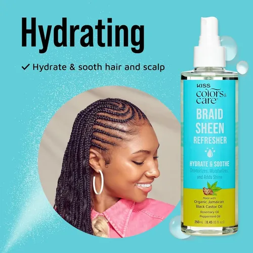 Spray De Brillo Kiss Para Trenzas Y Cabello Natural 250 Ml