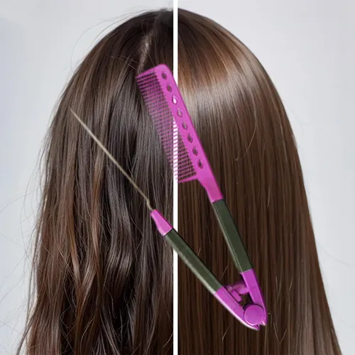 Cepillo Alisador Para Cabello Firm Grip Flat Peine, Color Mo