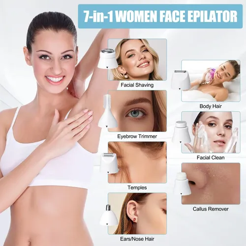 Depiladora Facial Eléctrica Recargable Blanca Para Mujeres
