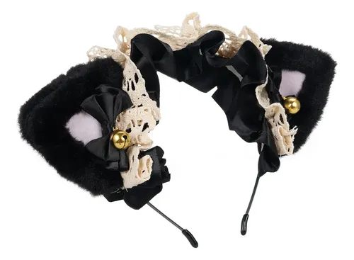 Diadema De Encaje Con Orejas De Gato, Cinta, Bonito Pelo