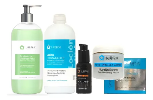 Set Skincare Facial Piel Seca Rutina Diaria Libra Cosmetica