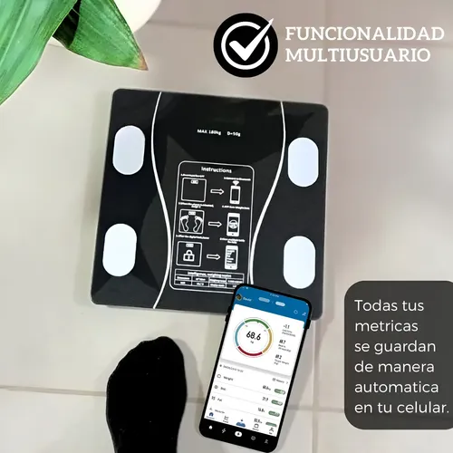 Balanza De Baño Digital Inteligente Bluetooth 180kg Negro
