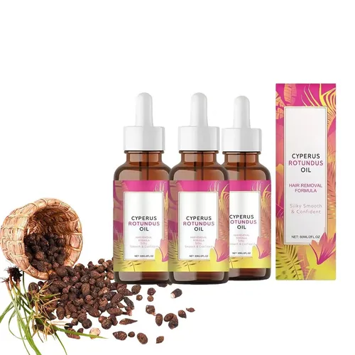 Aceite Depilatorio Natural, Aceite Cyperus Rotundus60 Ml3pcs