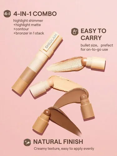 Contorno E Iluminador Sheglam Lápiz Bronceador Facial Medium