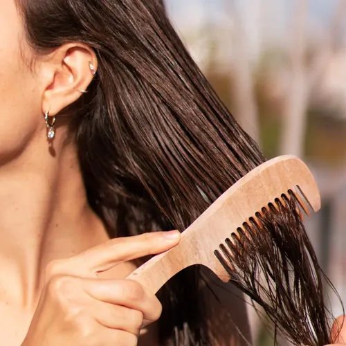 Peine Con Mango De Madera De Bambú Para El Cabello