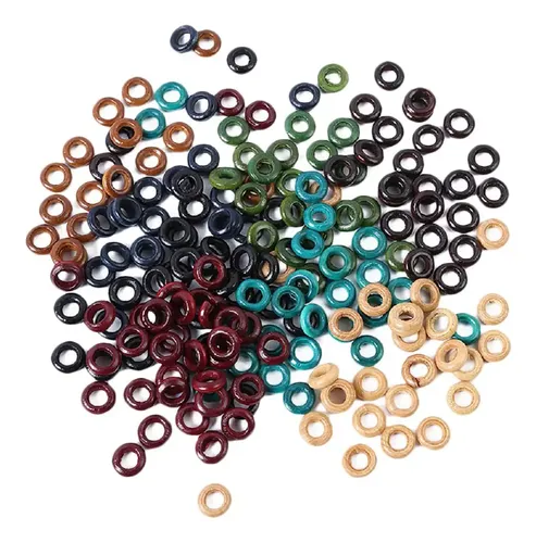 100 Anillos Madera 13mm, Accesorios Para Trenzar Cabello