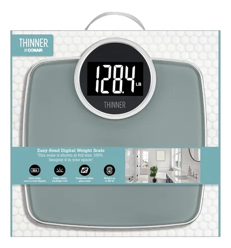 Báscula De Baño Digital Más Delgada De Conair Silver, 182 Kg