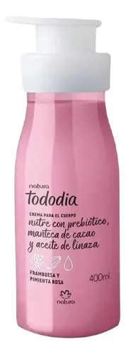 Crema corporal hidratante Natura Tododia de frambuesa y pimienta rosa