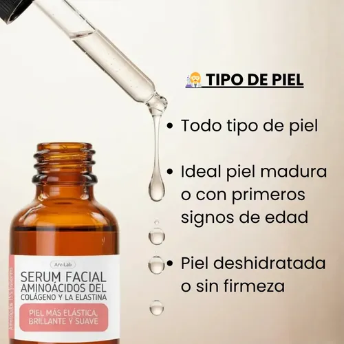 Serum Facial Colágeno Y Elastina 50ml, Antiage Reafirmante**