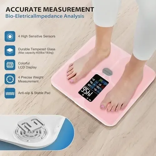 Báscula De Grasa Corporal Ablegrid, Báscula De Baño Digital